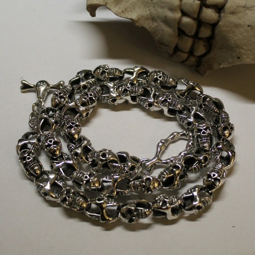 Totenkopf kette massiv silber - totenkopf,