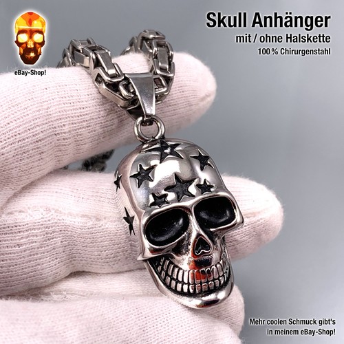 Skull anhänger edelstahl - skull,