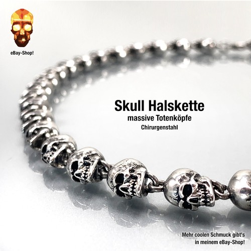 Skull halskette - mm,