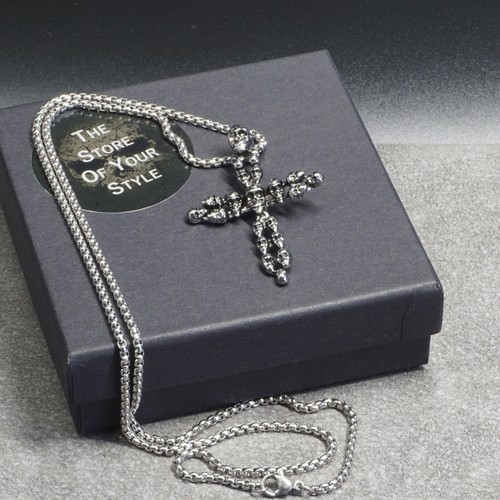 Kette mit kreuz totenkopf - mit,