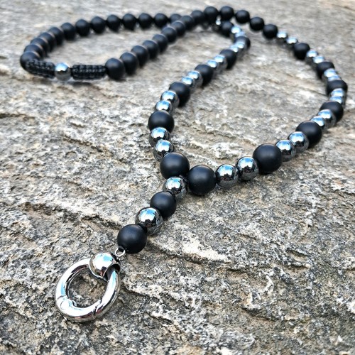 Perlenkette herren schwarz - perlenkette,